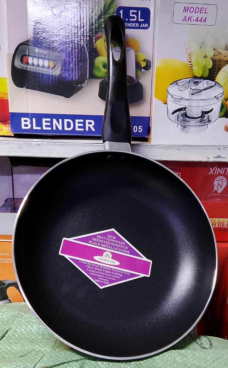 Non stick cooking/ frying pan 24cm with non heat conductor handle