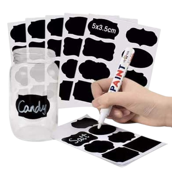 80 PCs pantry organization / spice jar labels + 1 pen