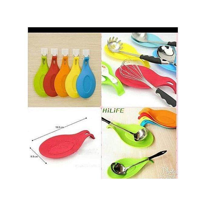 3 Pcs Kitchen Silicone Spoon Rest - Assorted