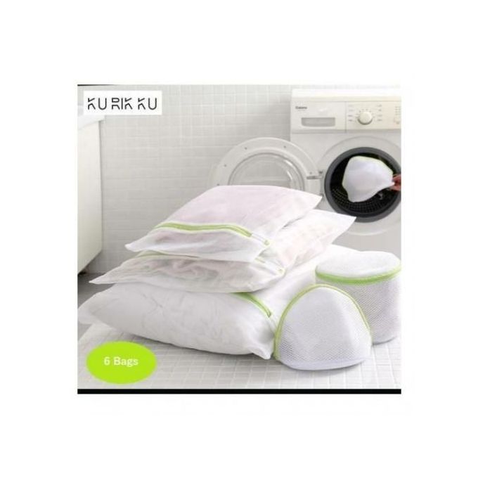 6 Pcs Washing Machine Protective Mesh Laundry Bags For Delicates With Zipper