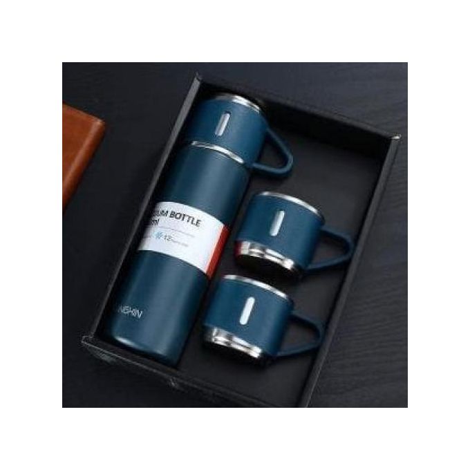 Double Wall Non Breakable Vacuum Flask Gift Set And 2 Cups