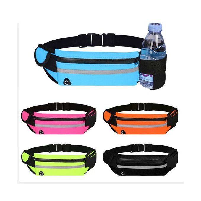 Fashion Unisex Waterproof Adjustable Sports Waist Bag Belt With Water Bottle Holder For Cycling, Hiking & Running Phone Pouch