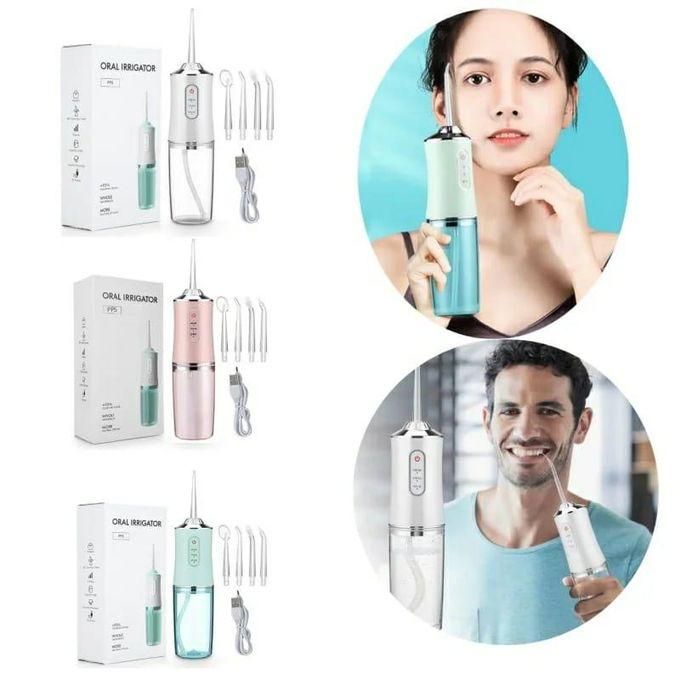 Portable Dental Oral Irrigator Water Flosser Mouth Cleaning Water Flosser Irrigator Water Jet With 4 Replacable Nozzles