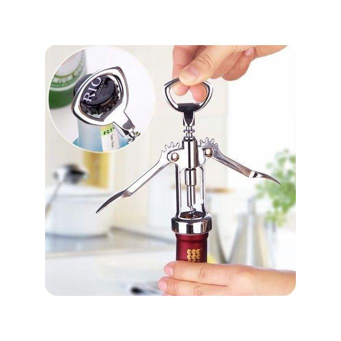 Stainless Steel Wing Corkscrew Wine Bottle Opener