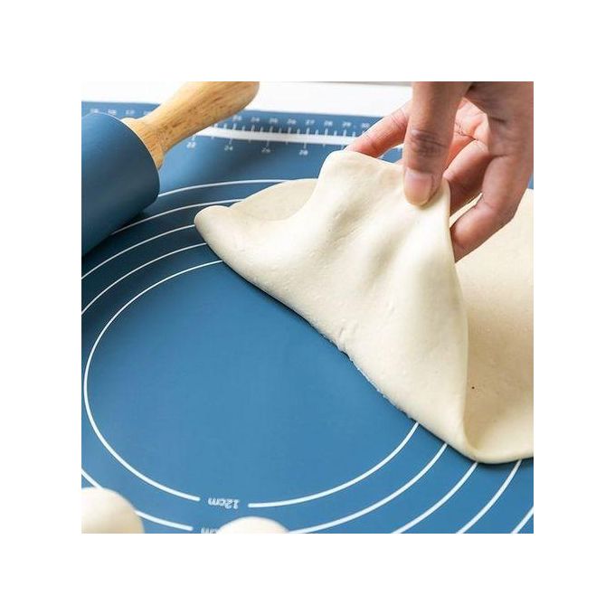 NonStick Silicon Rolling Pin+Silicon Kneading Mat