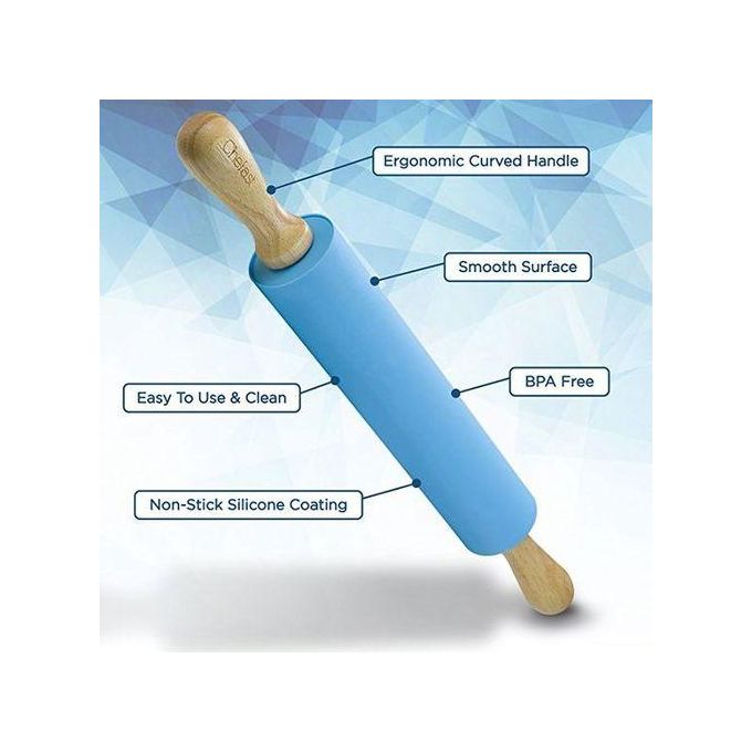 NonStick Silicon Rolling Pin+Silicon Kneading Mat