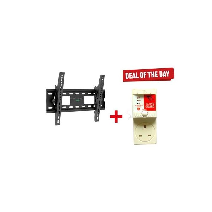 Skilltech Tilting Wall Mount Bracket 26-65 Inch + TV/ DVD Guard Power Surge Suppressor