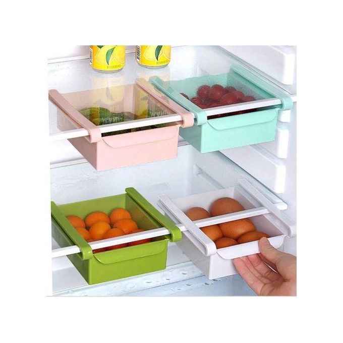 Space Saver Fridge Easy Pull Out Drawer Shelf Storage Box Organizer