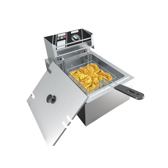 Nunix 6L Commercial Stainless Steel Deep-Fryer + Chips Cutter