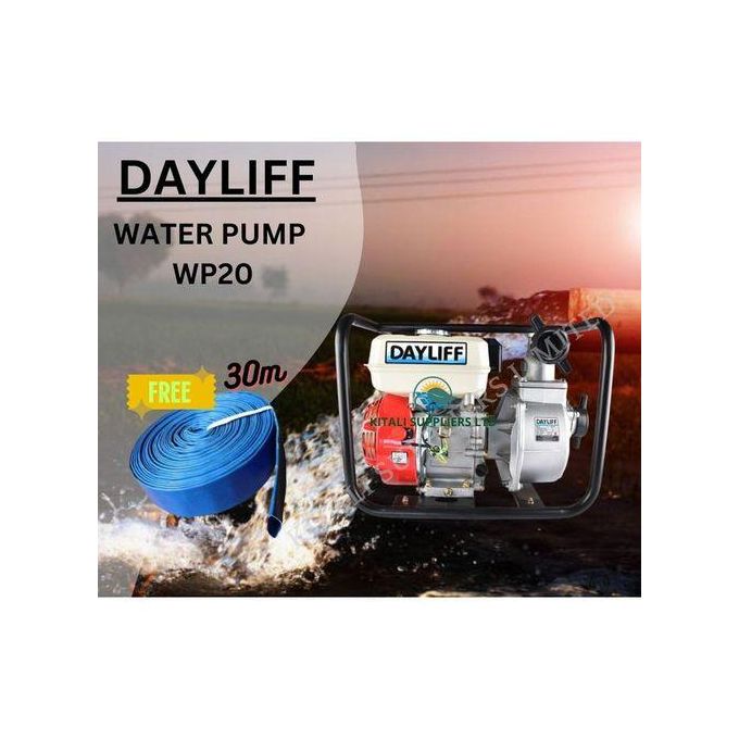 Dayliff 2 Inch Petrol Driven Water Pump With Free Canvas 30M Delivery Pipe