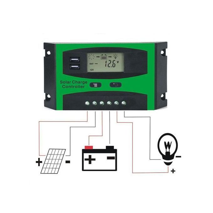 Solarmax 10A Pwm 12V 24V Digital Solar Controller Lcd Function Dual