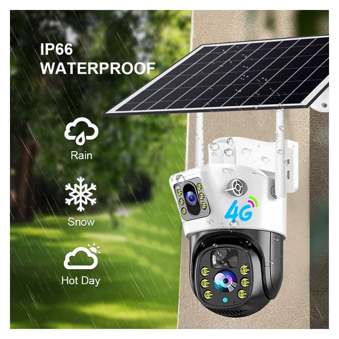 Intelligence 4G PTZ Wireless Outdoor Solar Powered Security Camera - 4G LTE SIM Card