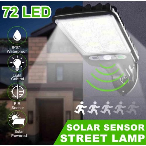 Solar Light LED Solar Street Sensor Light Dusk To Dawn Outdoor Road Wall Lamp with Motion Sensor Modes