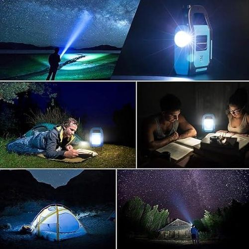Hurry bolt Solar or Electric Rechargeable Emergency Light Lamp with Three Lighting Modes