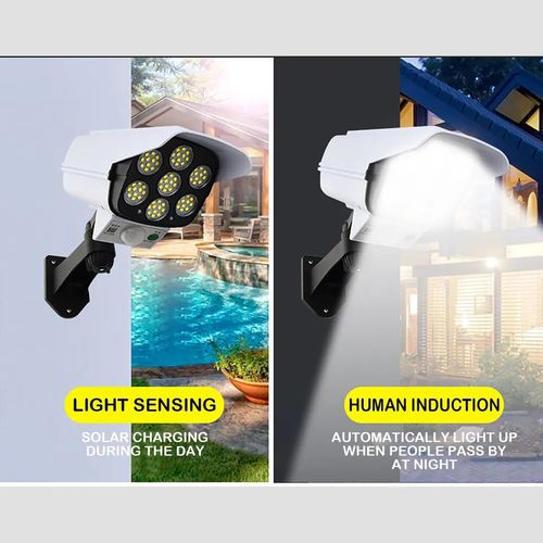 Solar Light Motion Sensor Solar Powered Sensor Security Fake Dummy Camera Flood Light