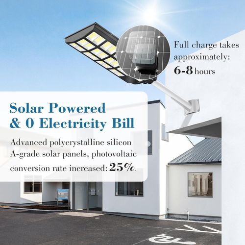 Solar Light 3000W Solar Street Lights Outdoor - 7000K Solar Lights Outdoor Waterproof Dusk to Dawn, Commercial Solar Parking Lot Lights with Motion Sensor, Solar Powered LED Street Light for Yard, Out