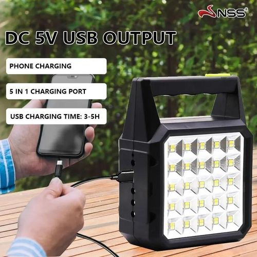 GDTIMES Solar Lighting System With Emergency Light, 3pcs Bulbs, Mobile Charging and Panel