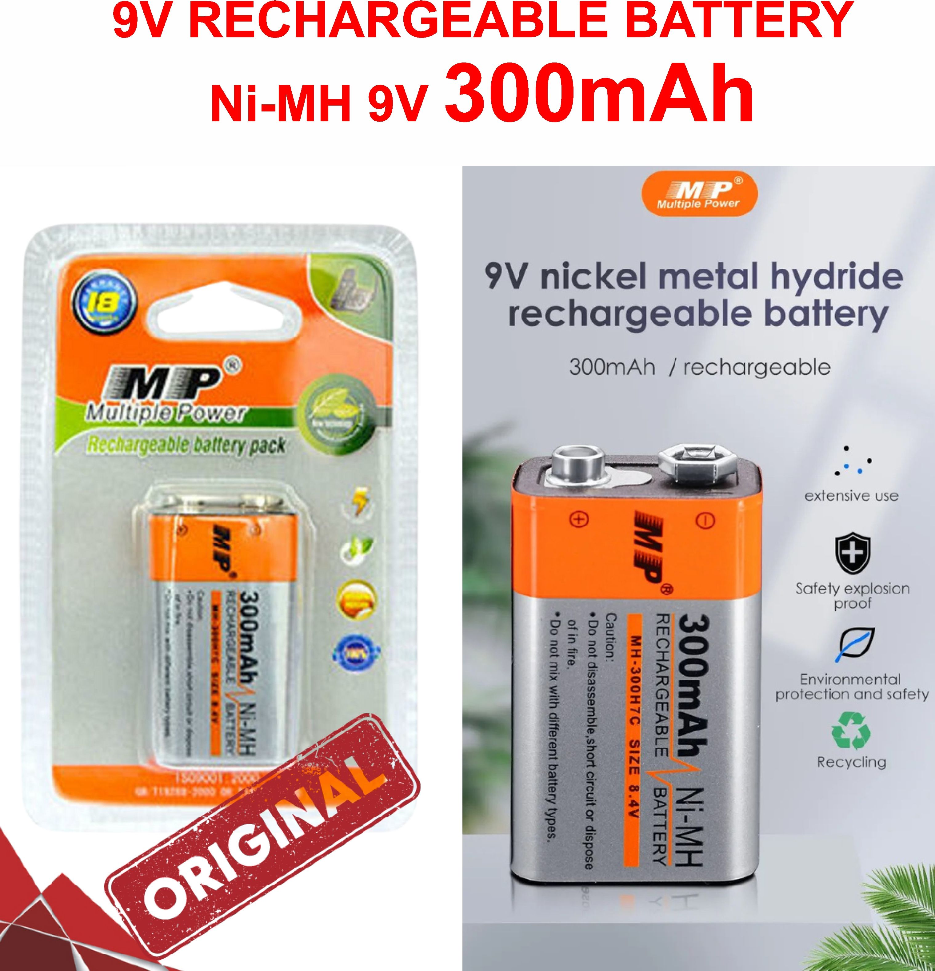 9V RECHARGEABLE BATTERY
Ni-MH 9V 300mAh