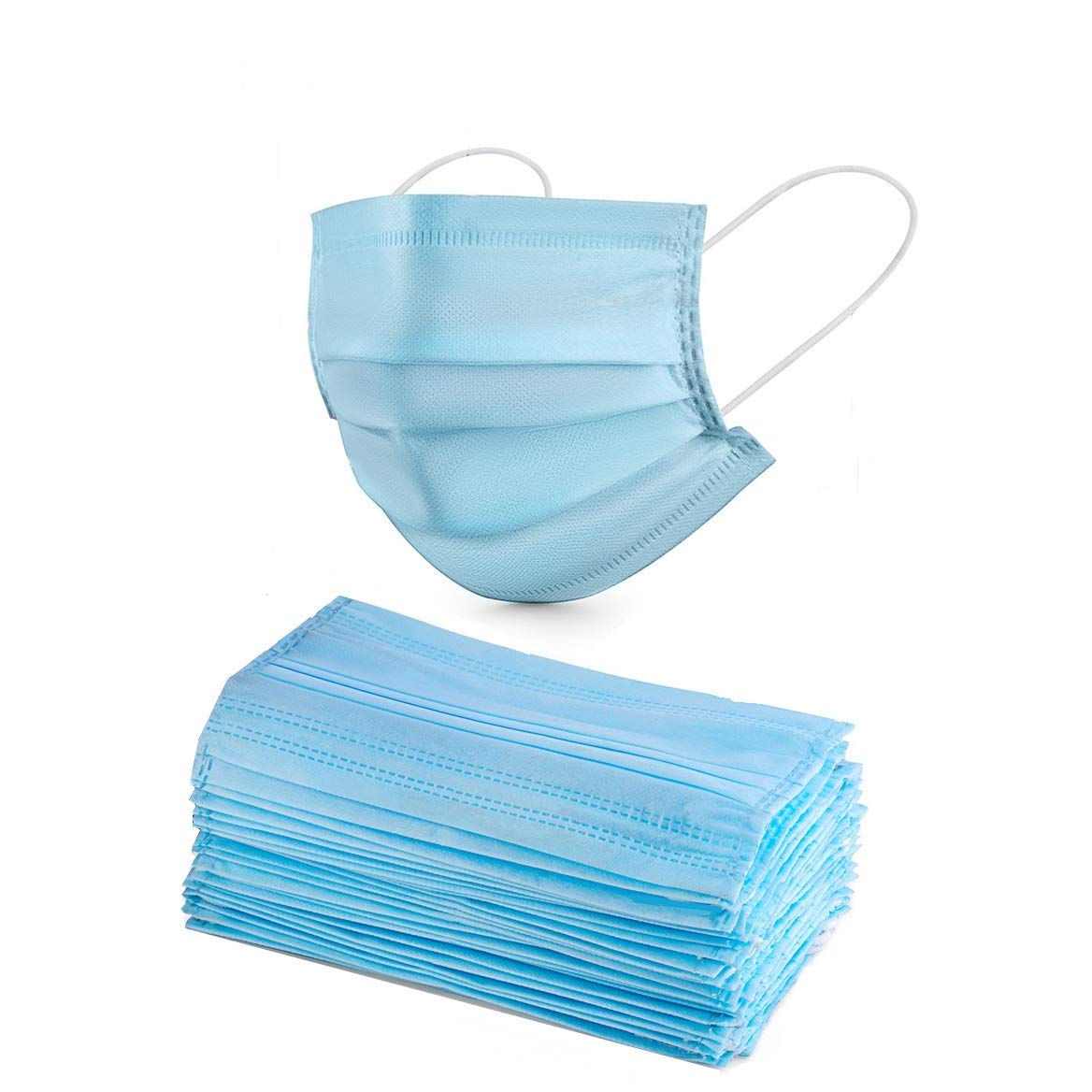 50PCS Nonwoven Fabric Disposable Surgical Mask 3Ply