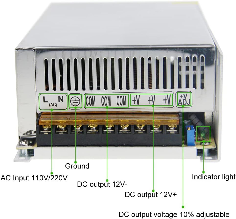 DC 12V 60A 720W Power Supply Adapter Transformer Switch AC 110V/220V to DC 12V 60Amp Switching Converter LED Driver for LED Strip Light | CCTV| Camera Security System| 3D Printer