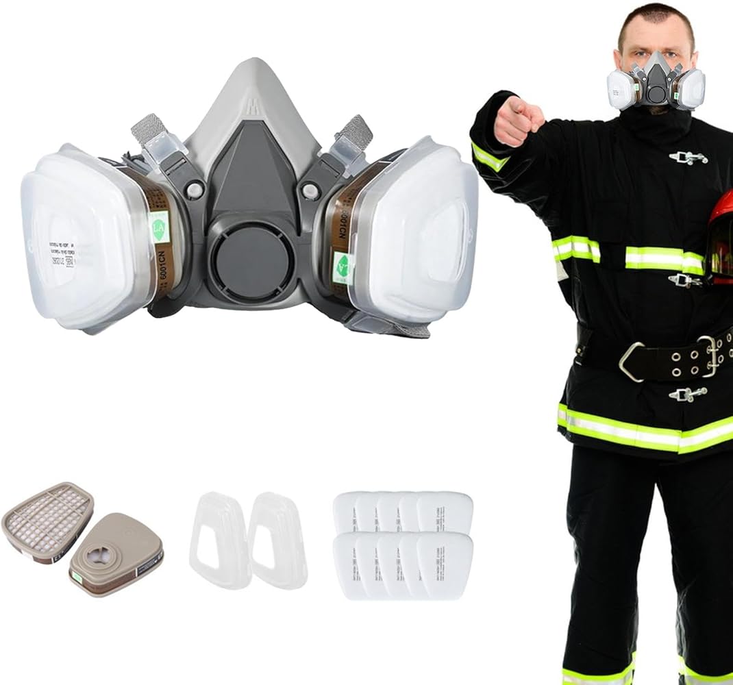 Reusable Half-Face Respirator Mask with Replaceable Filters – Dust, Chemical, and Vapor Protection
