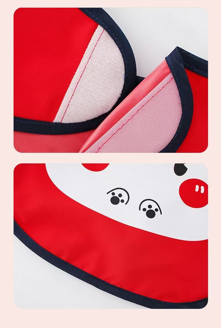 Baby Bib Complementary Food Cover  Children's Sleeveless Bib Waterproof and Dirty Baby Reverse Dress Portable Feeding Pocket for Girls Boys Red ONE SIZE