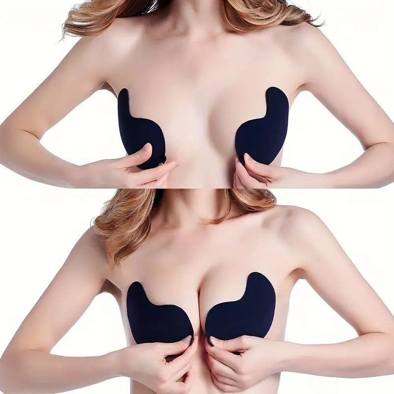 Invisible Stick-On Lift Bra, Strapless & Seamless Front Buckle Push Up Bra, Women's Lingerie & Underwear Accessories Black D