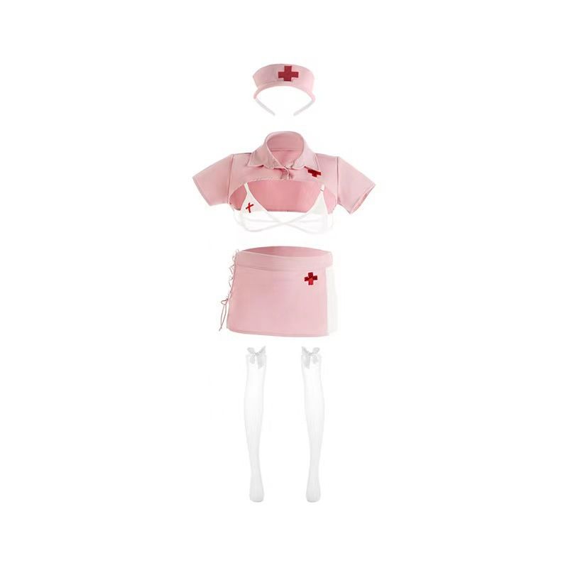 One piece of sexy lingerie for hair replacement, pure desire, emotional temptation, sexy uniform, little nurse set, side straps tempting cuteness