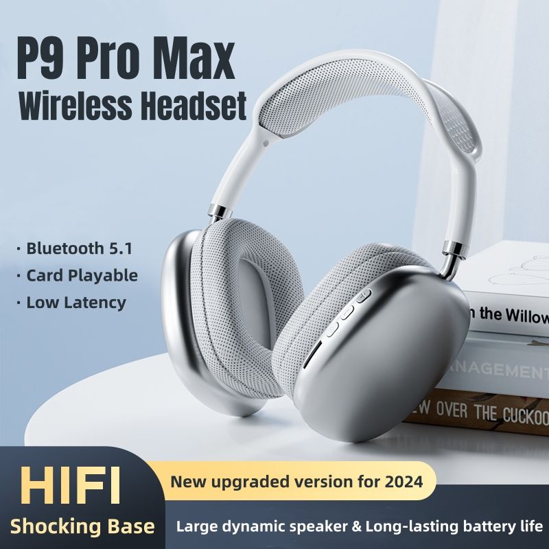 TWS Headphones, P9(Pro Max), Wireless Bluetooth 5.1 with Immersive HiFi Stereo, 2024 New Arrival, HD Call, 360° Subwoofer Earphones Fashion Bluetooth Headphones for Phones and PC