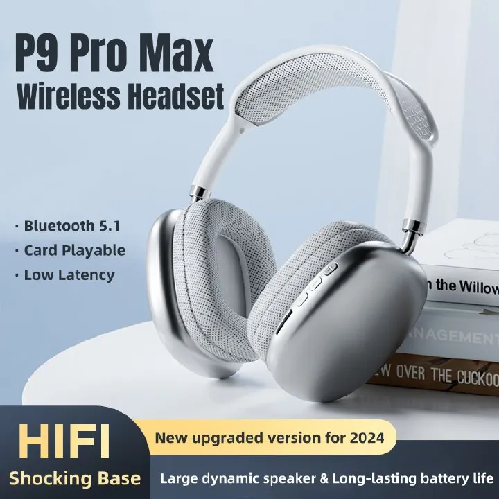 TWS Headphones, P9(Pro Max), Wireless Bluetooth 5.1 with Immersive HiFi Stereo, 2024 New Arrival, HD Call, 360° Subwoofer Earphones Fashion Bluetooth Headphones for Phones and PC