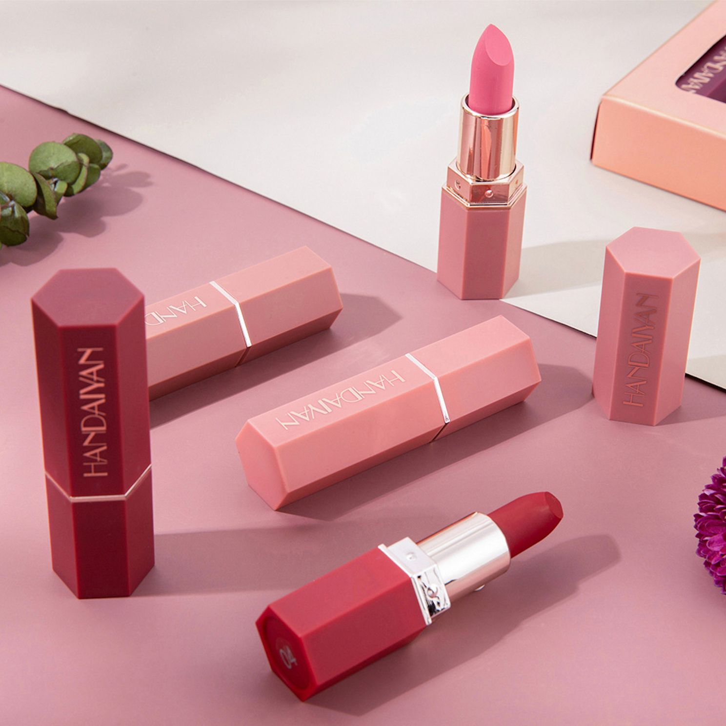 6PCS/Set Matte Lipstick Suit Red Velvet Lipsticks Durable Waterproof Lipsticks Non-Fading Makeup Multi Color Lipstick