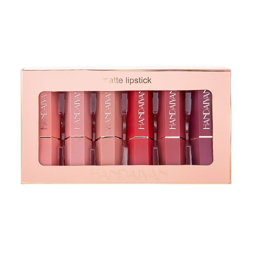 6PCS/Set Matte Lipstick Suit Red Velvet Lipsticks Durable Waterproof Lipsticks Non-Fading Makeup Multi Color Lipstick