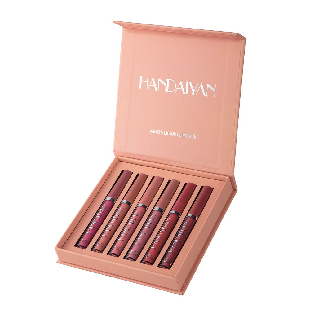 6PCS/Set Matte Lip Gloss Suit Moisturizing Lip Gloss Long-lasting Liquid Cosmetics Durable Waterproof Lip Glosses Non-Fading Makeup Multi Color Lipsticks