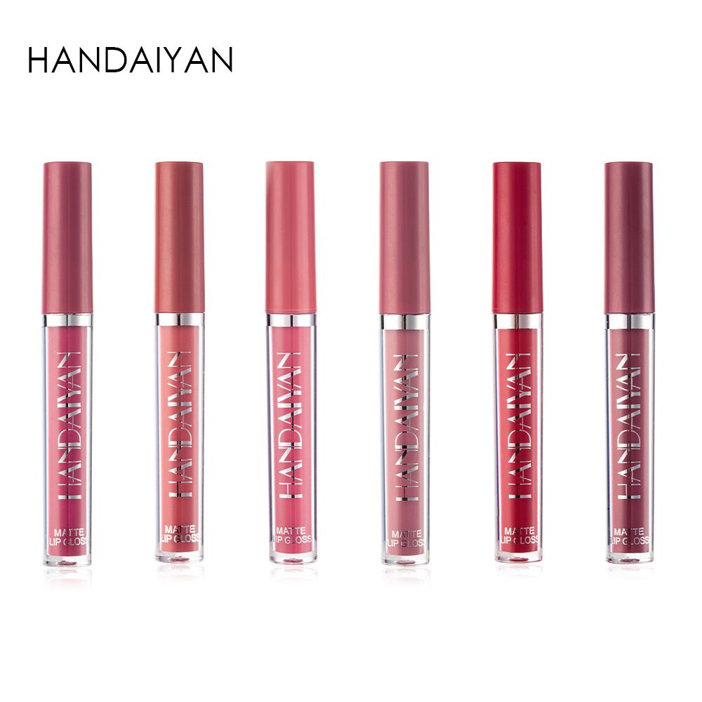 6PCS/Set Matte Lip Gloss Suit Moisturizing Lip Gloss Long-lasting Liquid Cosmetics Durable Waterproof Lip Glosses Non-Fading Makeup Multi Color Lipsticks