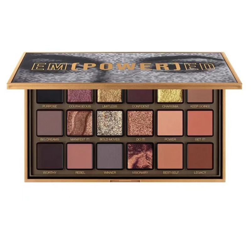 Huda beauty 18-Color Golden Rose Gold Eyeshadow Palette with Glitter and Shimmer for Glamorous Makeup
