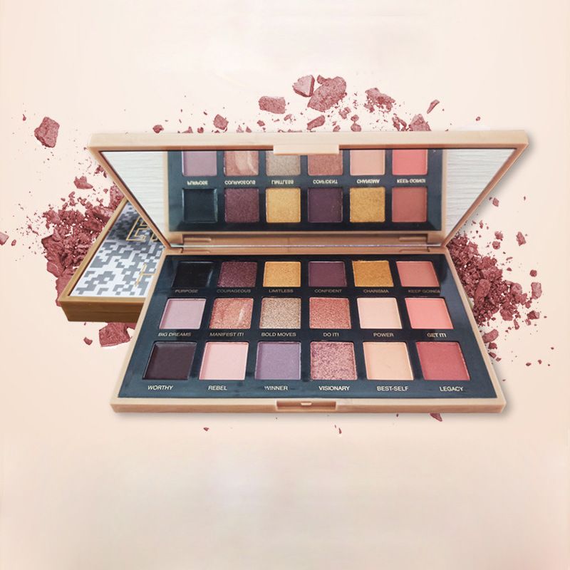 Huda beauty 18-Color Golden Rose Gold Eyeshadow Palette with Glitter and Shimmer for Glamorous Makeup