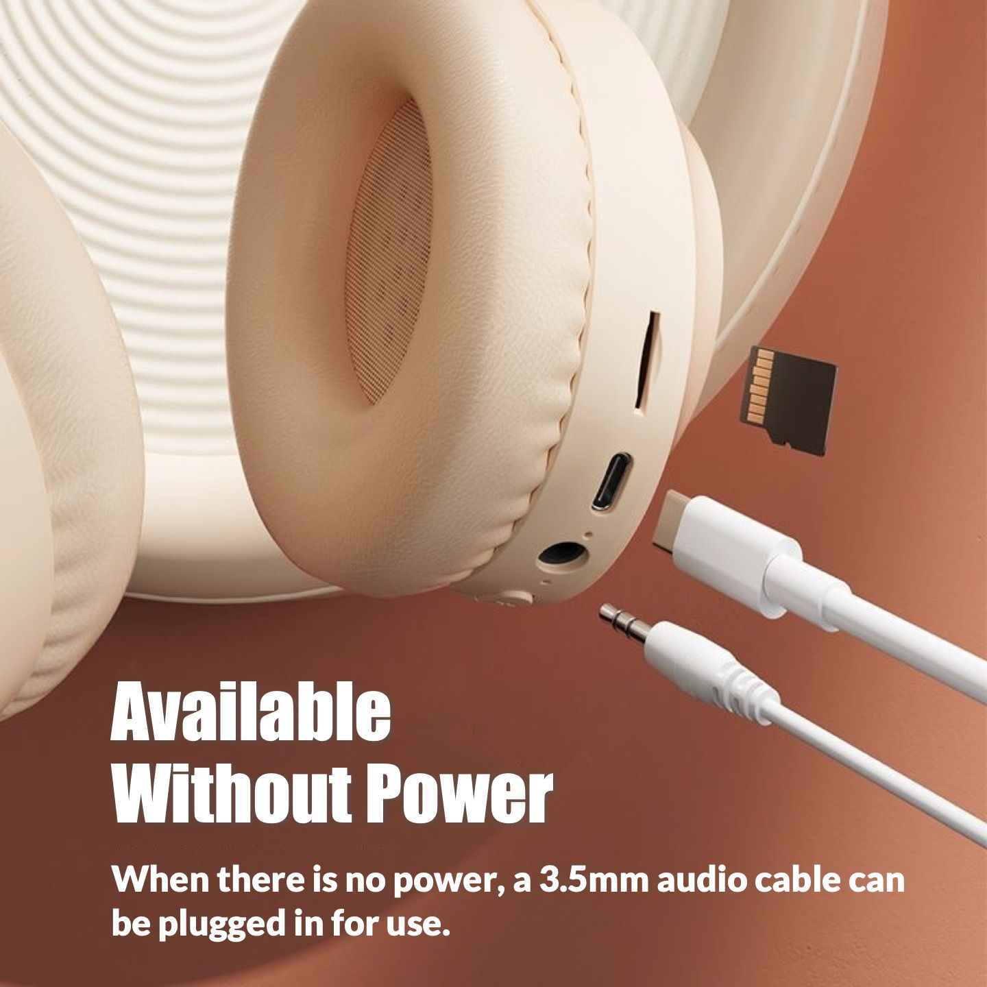 2025 Hot Selling TWS Headphone Bluetooth 5.3 Headphones Stereo Wireless Headset With Lights Breathable Earmuffs Foldable Headset Support TF Card and 3.5mm audio cable