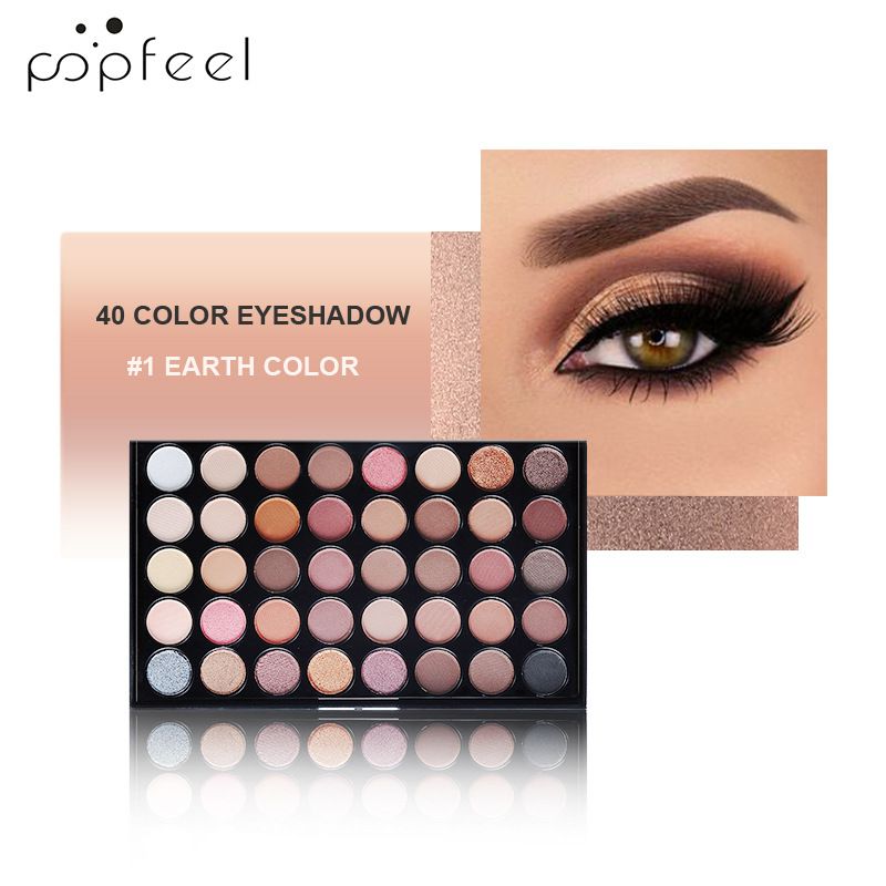40 Color Matte Eyeshadow Palette Pearl Texture Eyeshadow Makeup Non-fading Makeup Tool Long Lasting Shine Eyeshadow Waterproof and Sweatproof