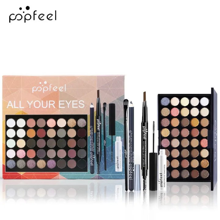 Professional Eye Makeup Set All-in-1 Eye Makeup Kit Matte & Shimmer Eyeshadow Palette, Mascara, Eyeliner & Brow Pencils, Blending Brushes Long-Lasting Waterproof Eye Cosmetics Collection New Arrival
