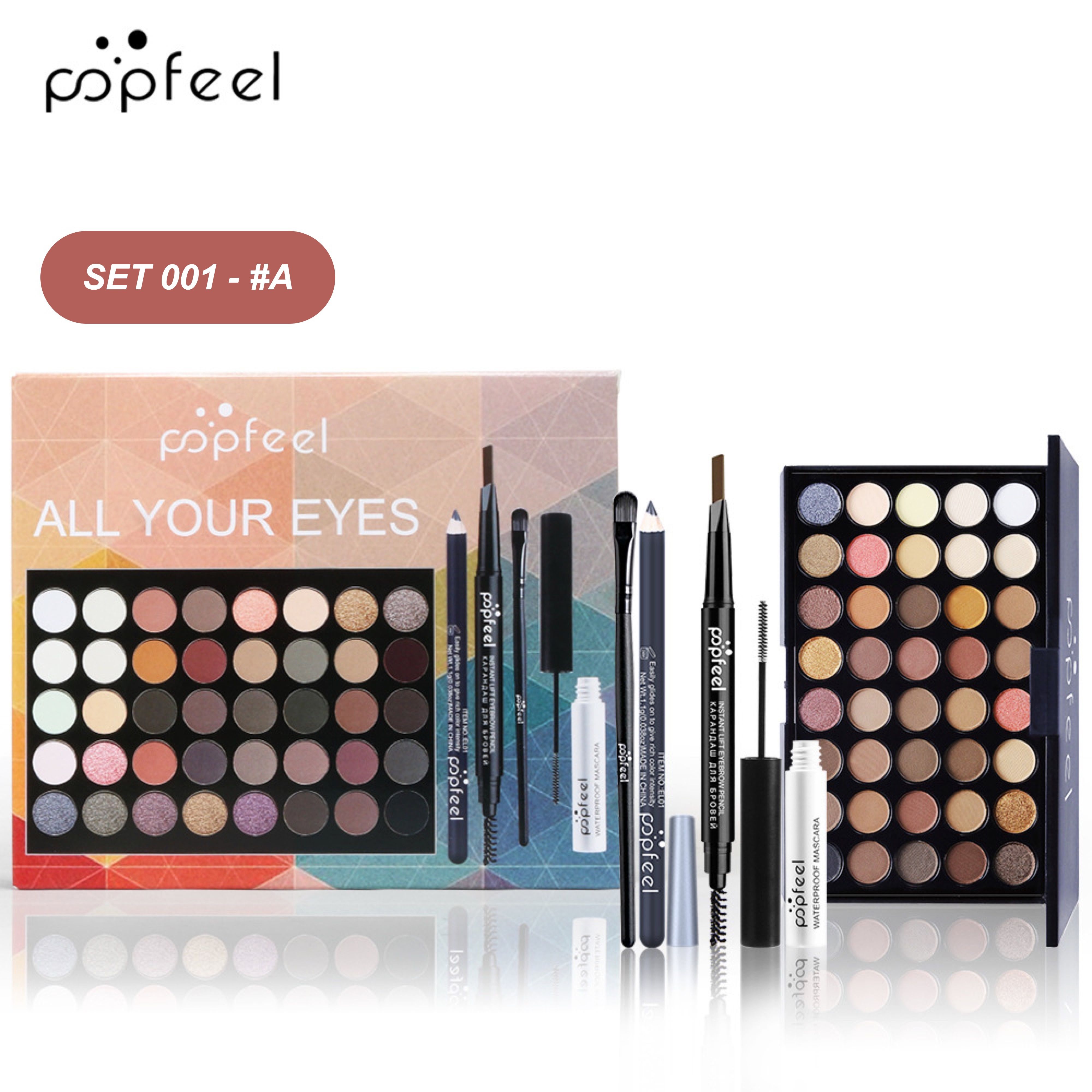 Professional Eye Makeup Set All-in-1 Eye Makeup Kit Matte & Shimmer Eyeshadow Palette, Mascara, Eyeliner & Brow Pencils, Blending Brushes Long-Lasting Waterproof Eye Cosmetics Collection New Arrival