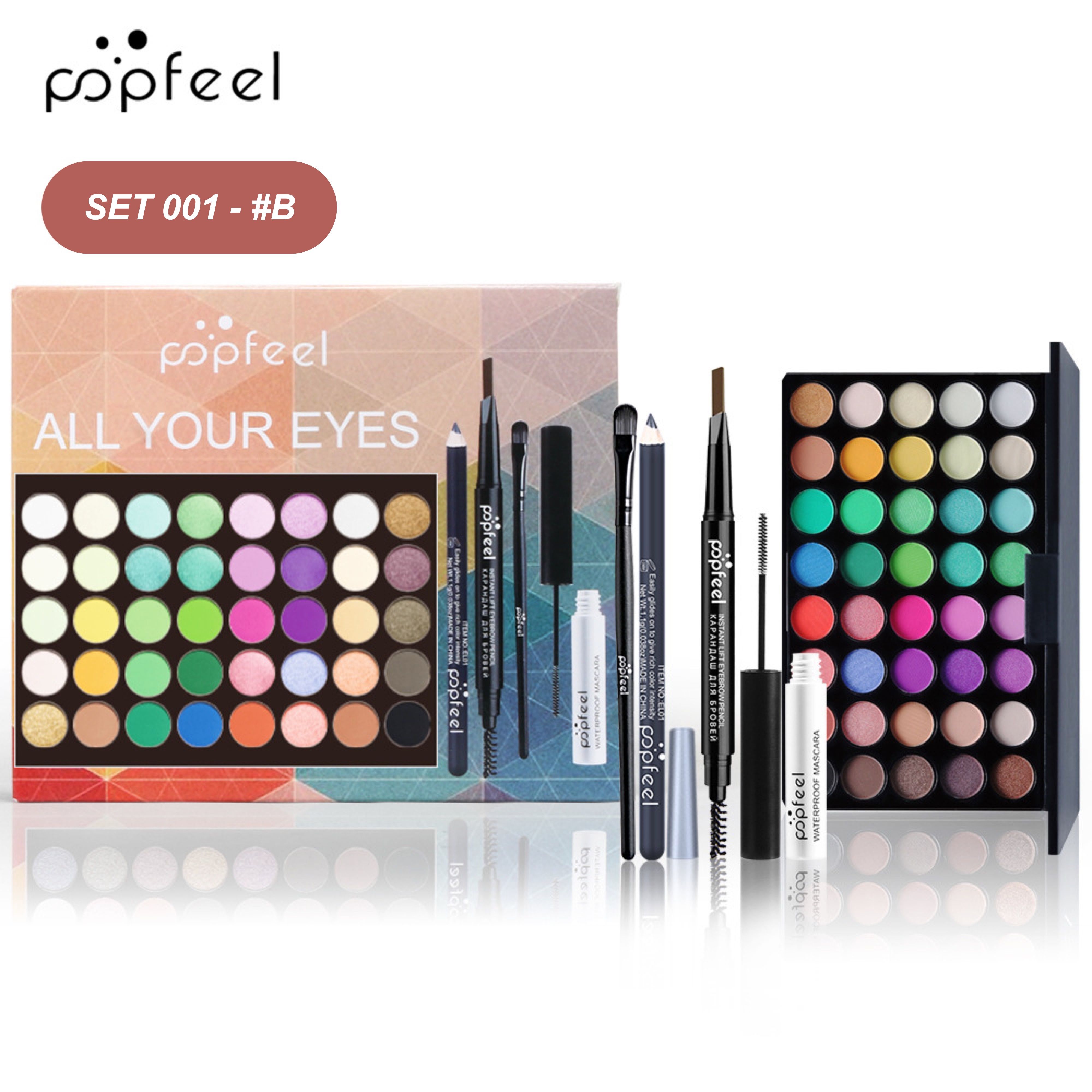 Professional Eye Makeup Set All-in-1 Eye Makeup Kit Matte & Shimmer Eyeshadow Palette, Mascara, Eyeliner & Brow Pencils, Blending Brushes Long-Lasting Waterproof Eye Cosmetics Collection New Arrival