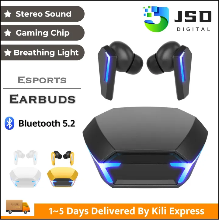 M10 TWS Earphones Wireless Bluetooth Earphones Stere Esports Gaming Earbuds with Atmosphere Light Noise Cancelling Earphones IP68 Waterproof Dust-proof Earphones for iOS Android PC