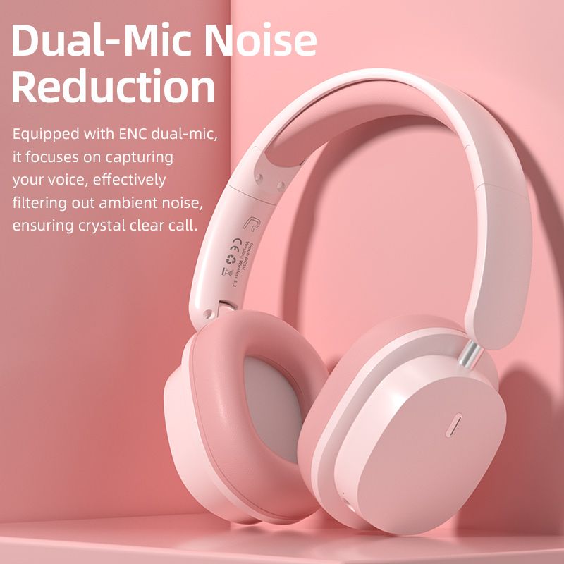 Soyto New Launch SY-T2 Headphone Wireless Bluetooth Headphone Dual-Mic Noise-Reduction Headsets Immersive Spatial Sound Earphones Dual-Connection TF card Supported for Phones and PC