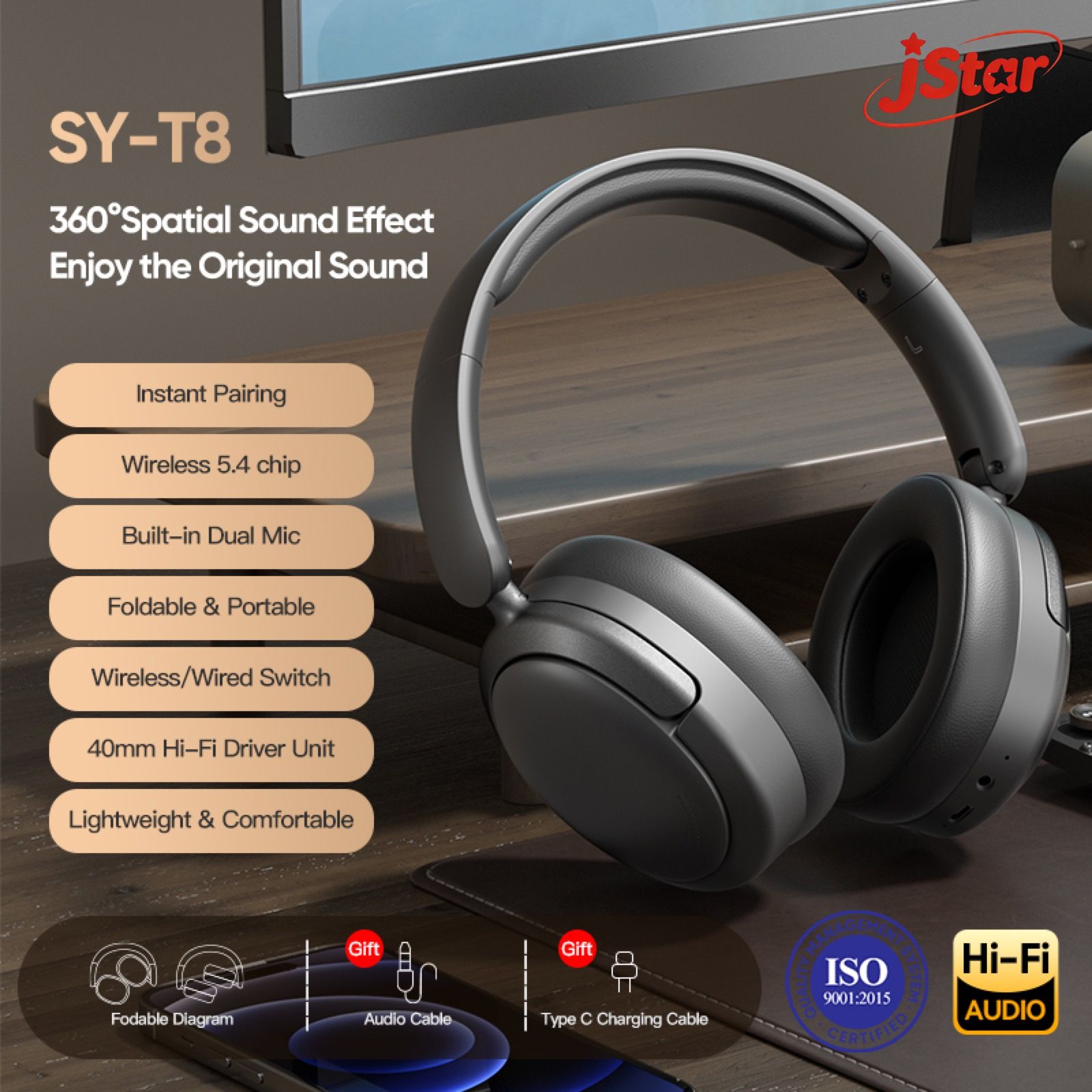 New Wireless Headset, High Quality Bluetooth 5.4 Headphone, TWS Headphones, Lightweight and Comfortable, Ultra Long Battery Life, Intelligent Noise Reduction, Theater Level Sound Effects