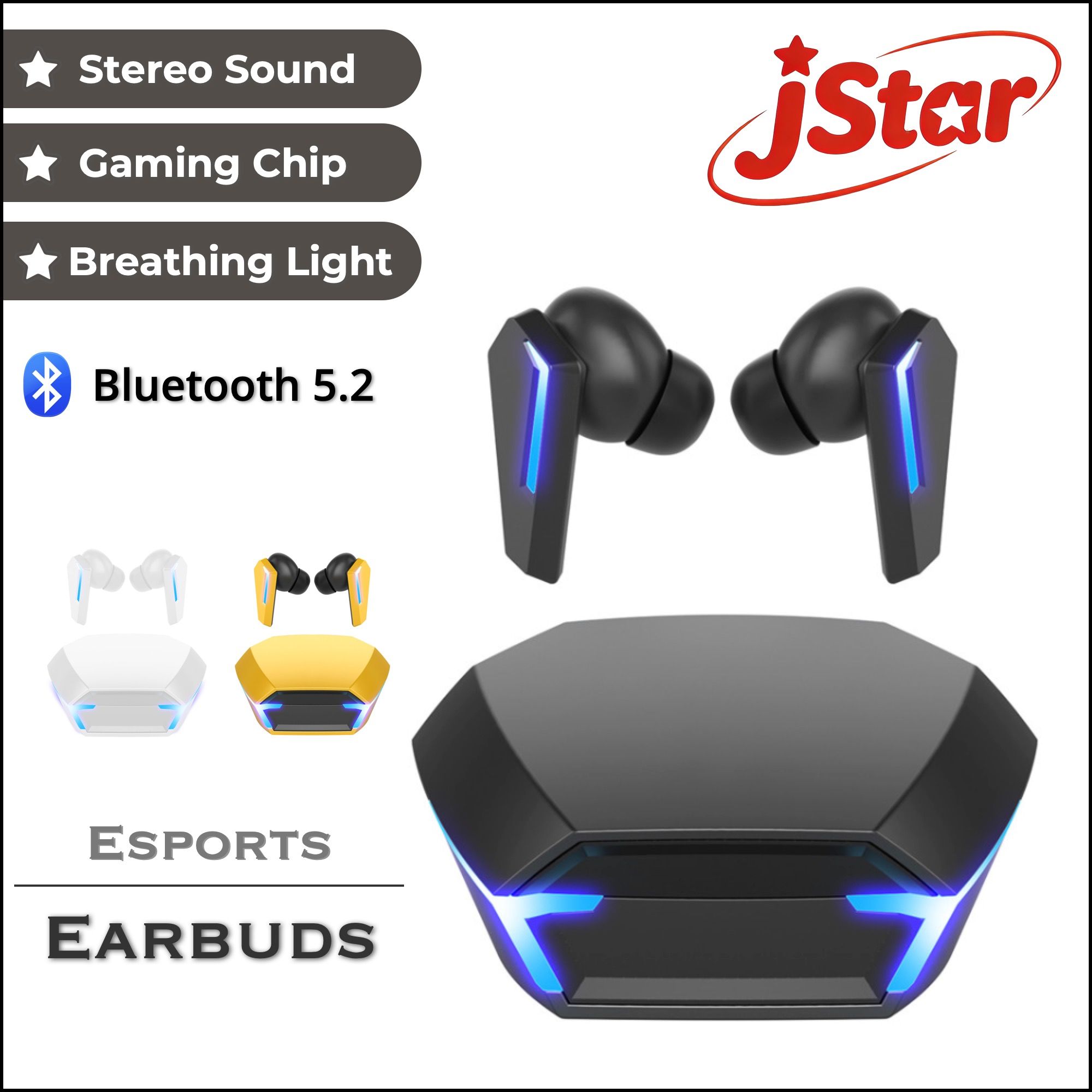 M10 TWS Earphones Wireless Bluetooth Earphones Stereo sound for gaming. Atmosphere light feature. Noise cancelling technology.IP68 waterproof and dust-proof.Works with iOS, Android, and PC.