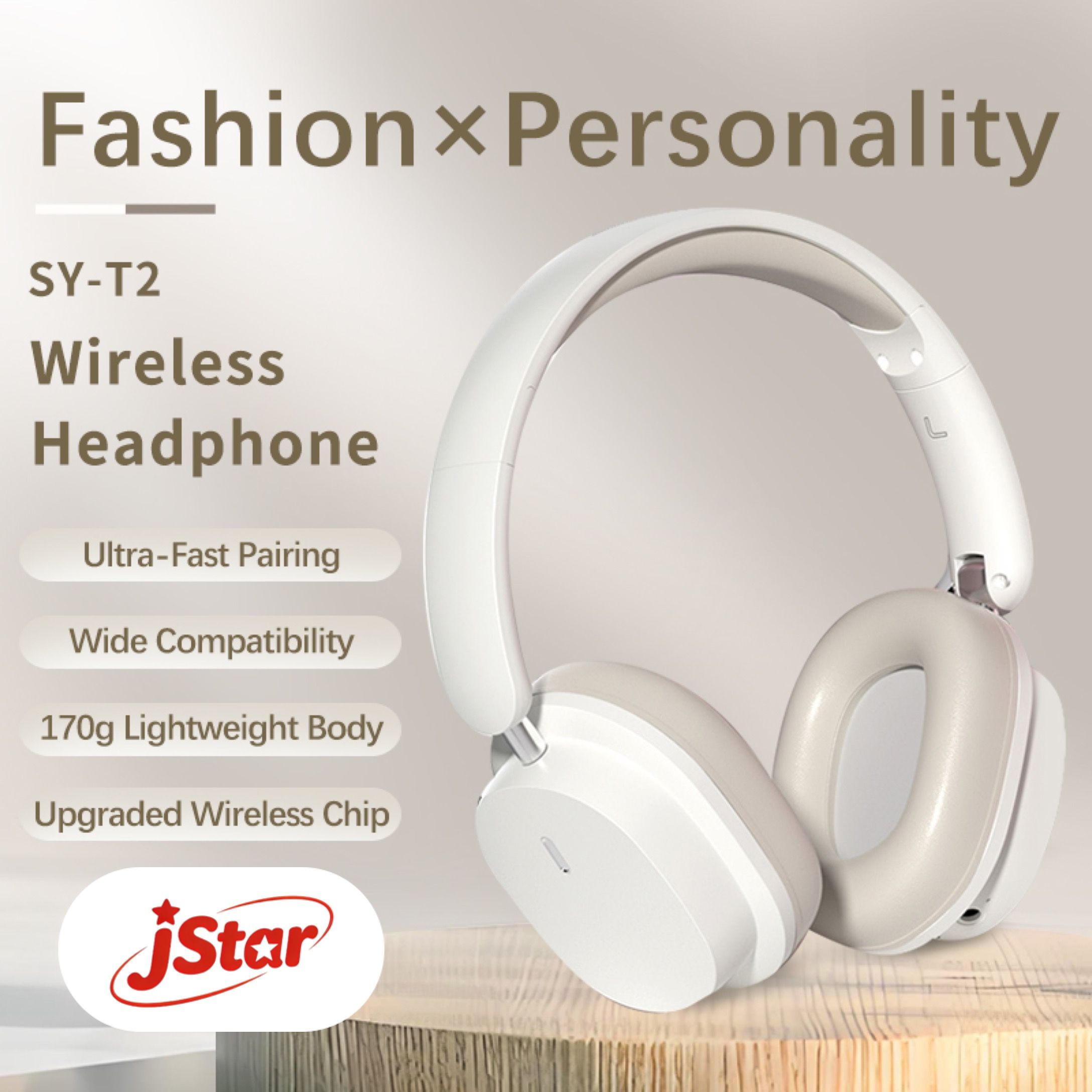 Soyto New Launch SY-T2 Headphone Wireless Bluetooth Headphone Dual-Mic Noise-Reduction Headsets Immersive Spatial Sound Earphones Dual-Connection TF card Supported for Phones and PC