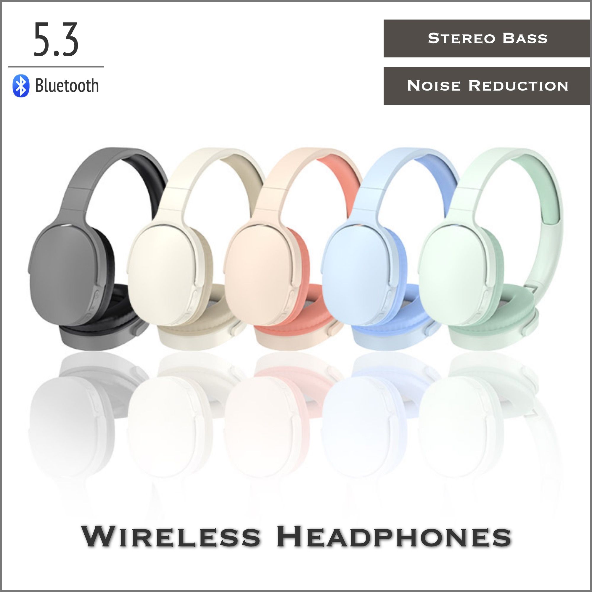 [Best-Selling] Soyto P2961 Wireless Bluetooth Headphone Noise-Cancellation Headsets Stereo Sound Heavy Bass Earphones with Mic TF card Supported for Phones and PC