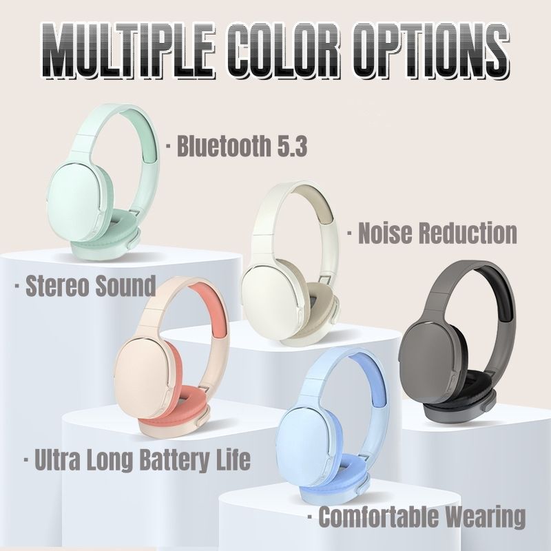 [Best-Selling] Soyto P2961 Wireless Bluetooth Headphone Noise-Cancellation Headsets Stereo Sound Heavy Bass Earphones with Mic TF card Supported for Phones and PC