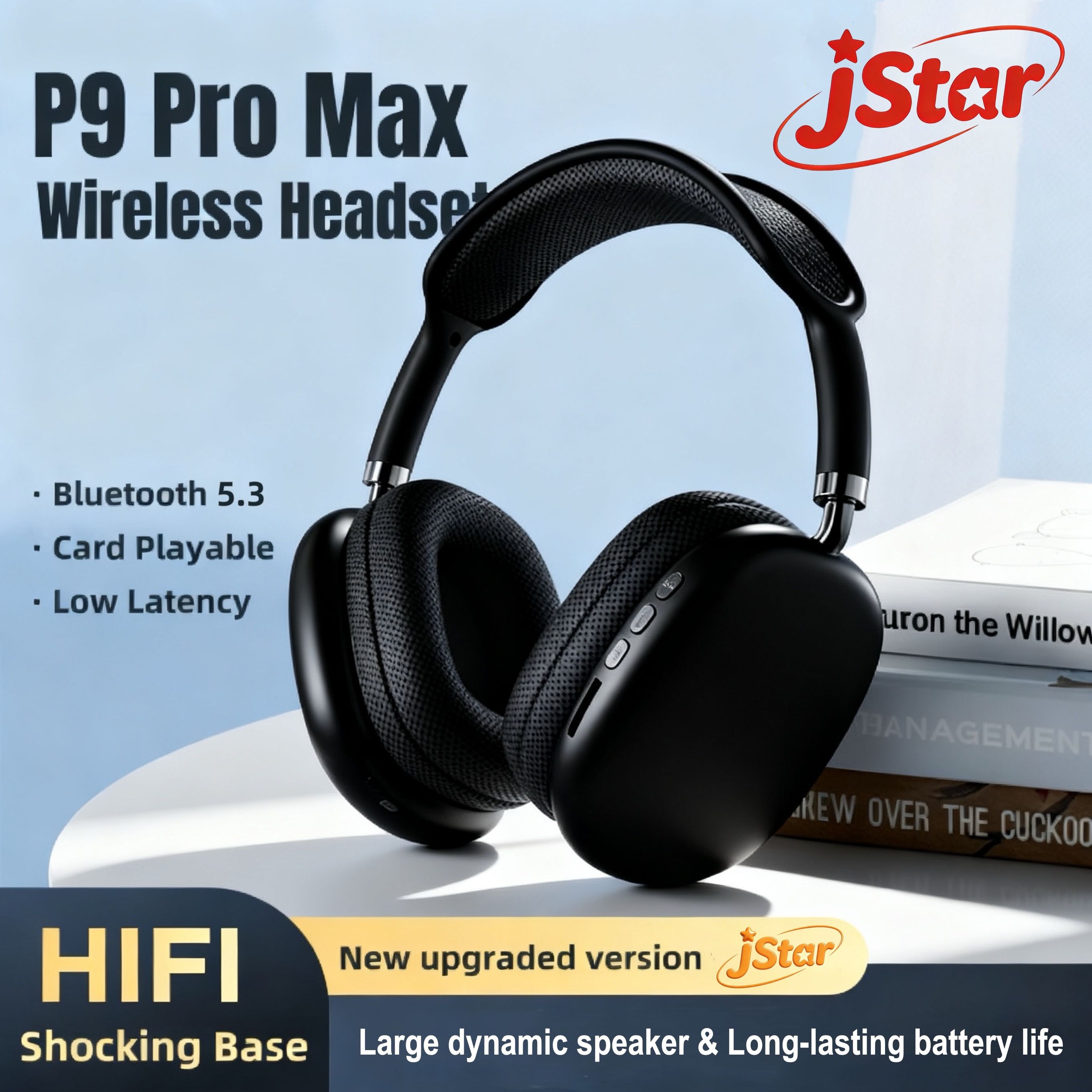 TWS Headphones, P9(Pro Max), Wireless Bluetooth 5.3 with Immersive HiFi Stereo, 2026 New Arrival, HD Call, 360° Subwoofer Earphones Fashion Bluetooth Headphones for Phones and PC