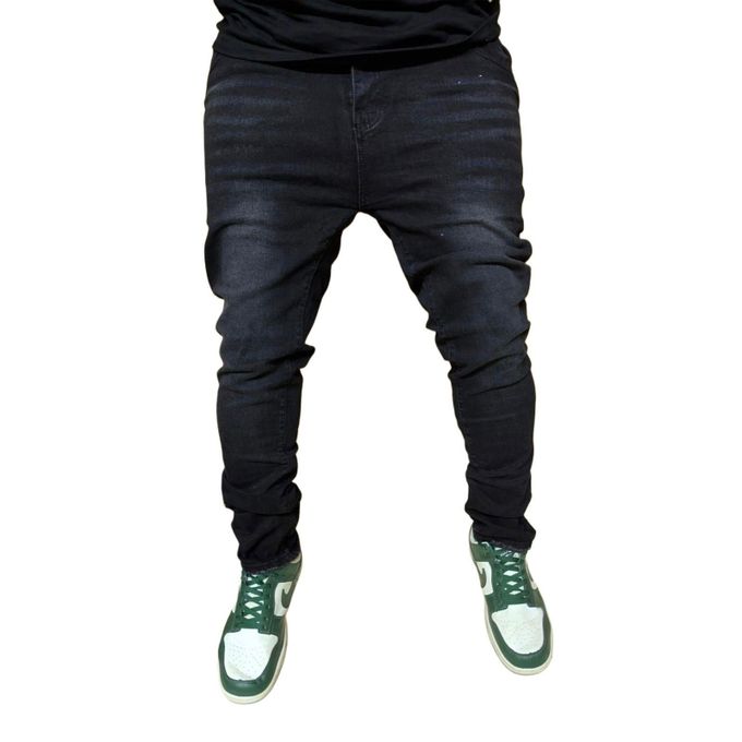 MEN'S FASHION SLIM FIT DENIM JEANS TROUSER - BLACK Cotton Slacks Slim Fit Pants . High Quality Stretched denim Fabric.More Comfortable fit design will give you the perfect polished look. Take your cas